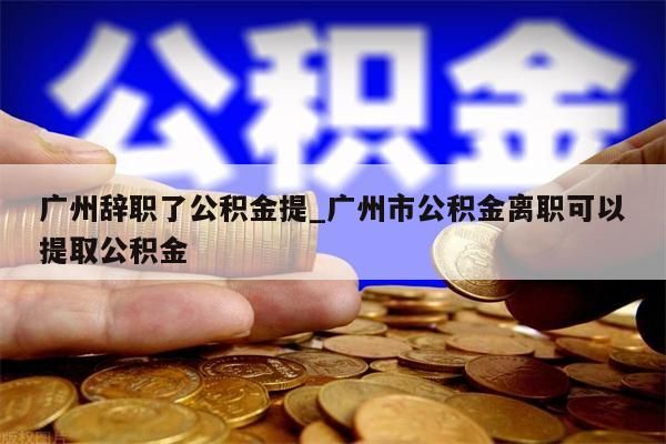 广州辞职了公积金提_广州市公积金离职可以提取公积金